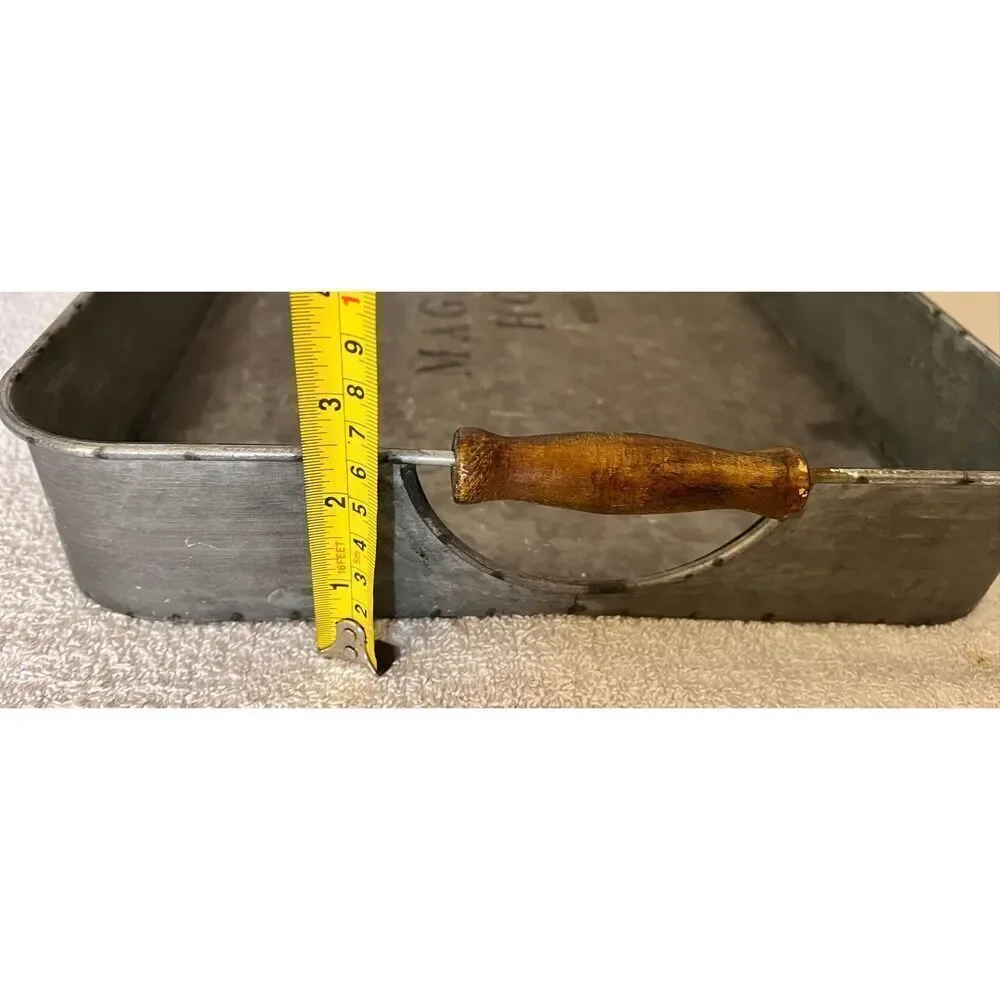 Magnolia Farms Galvanized Tin Metal Tray w/ Wood Handles - Farmhouse - J Gaines